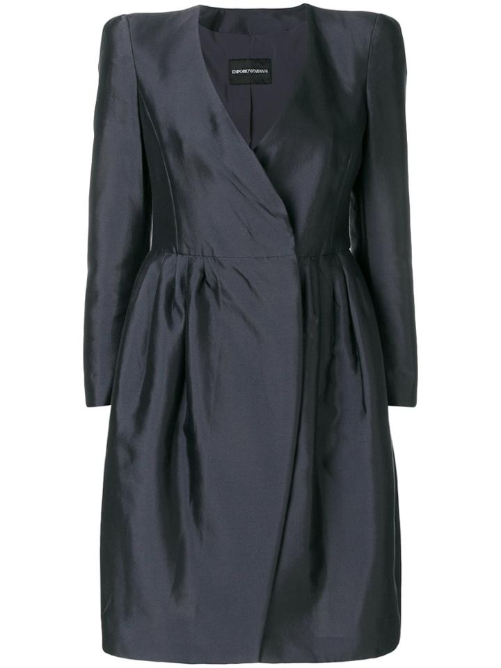 Emporio Armani Structured Mini Dress - Grey