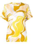 Emilio Pucci Rivera Print Silk T-shirt - Yellow