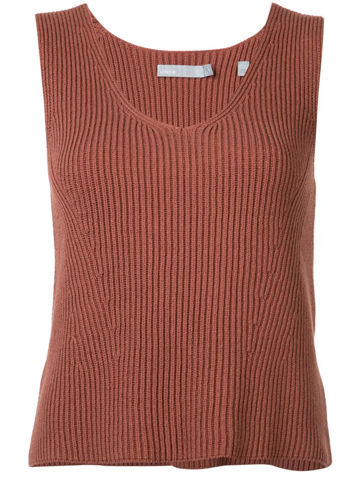 Vince - Sleeveless Top - Women - Cotton - M, Red, Cotton