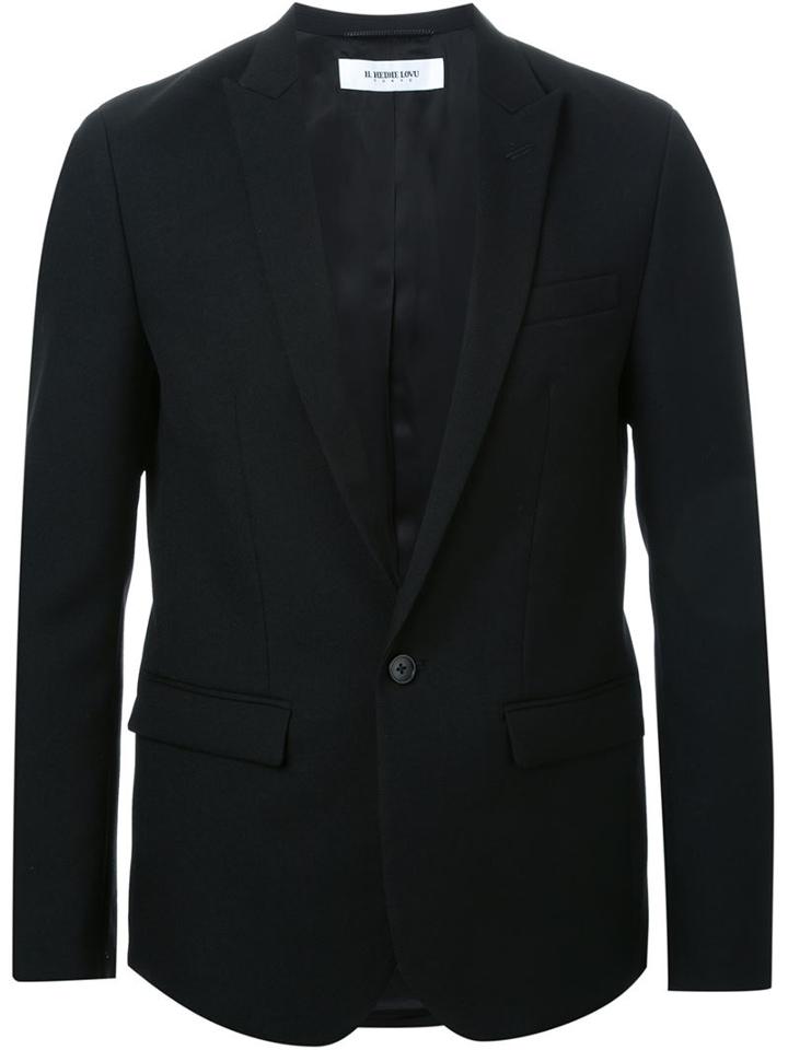Hl Heddie Lovu Single Breasted Dinner Jacket, Men's, Size: Large, Black, Wool