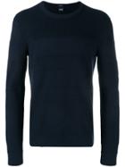 Boss Hugo Boss Ribbed Round Neck Jumper - Blue
