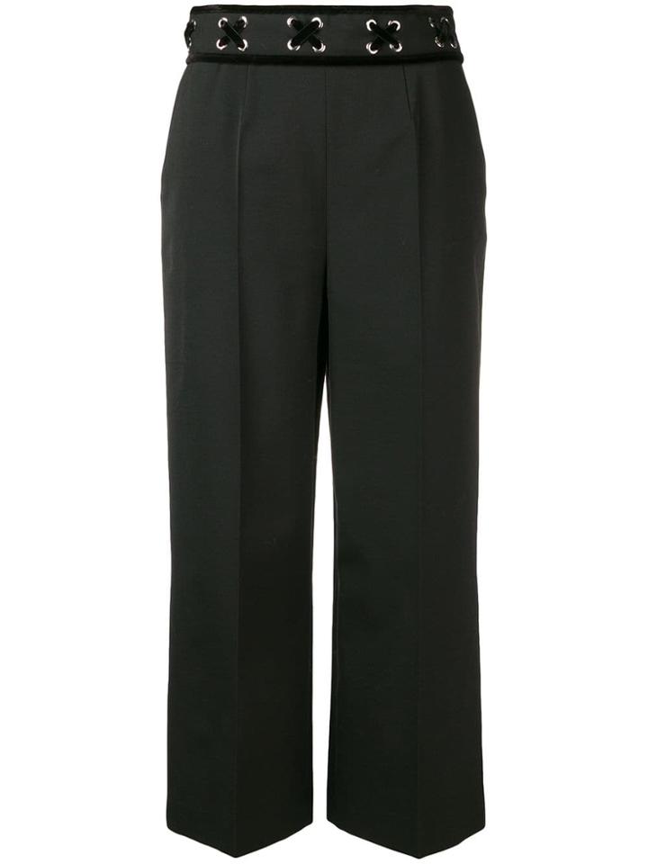 Red Valentino Cropped High Rise Trousers - Black