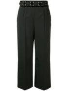 Red Valentino Cropped High Rise Trousers - Black