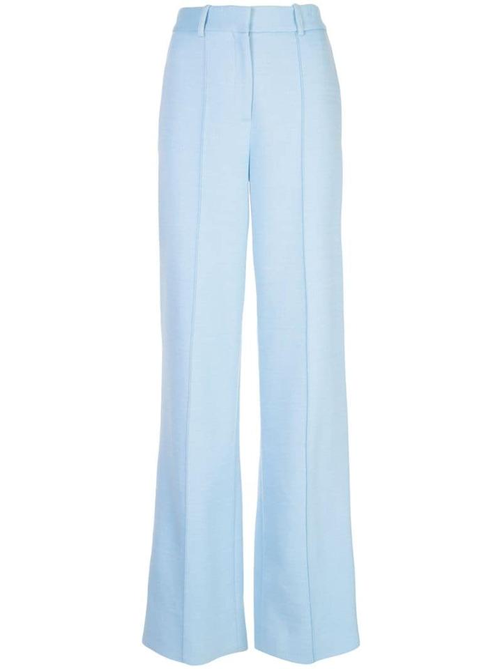 Adam Lippes Flared High Waisted Trousers - Blue