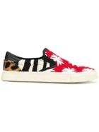 Amiri Contrast Panel Slip-on Sneakers - Red