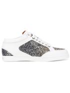 Jimmy Choo 'miami' Glittered Sneakers - White