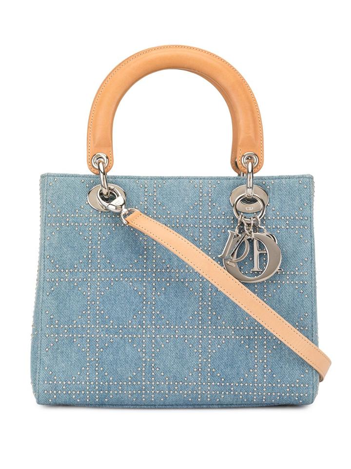 Christian Dior Pre-owned Lady Dior Studded Shoulder Bag - Blue