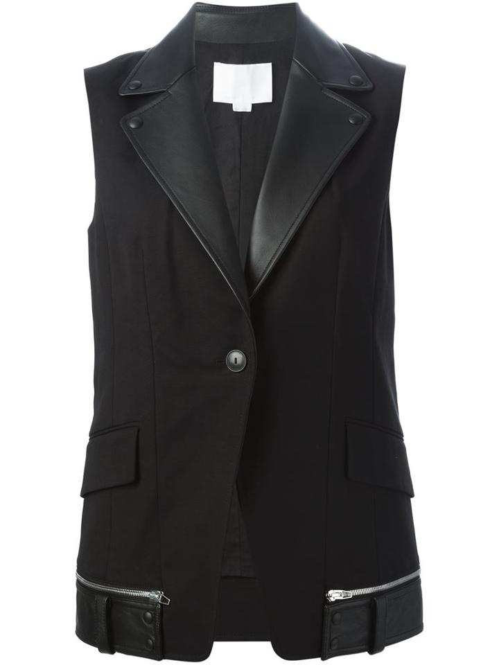 Alexander Wang Biker Gilet, Women's, Size: 6, Black, Cotton/spandex/elastane/lamb Skin
