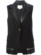 Alexander Wang Biker Gilet, Women's, Size: 6, Black, Cotton/spandex/elastane/lamb Skin