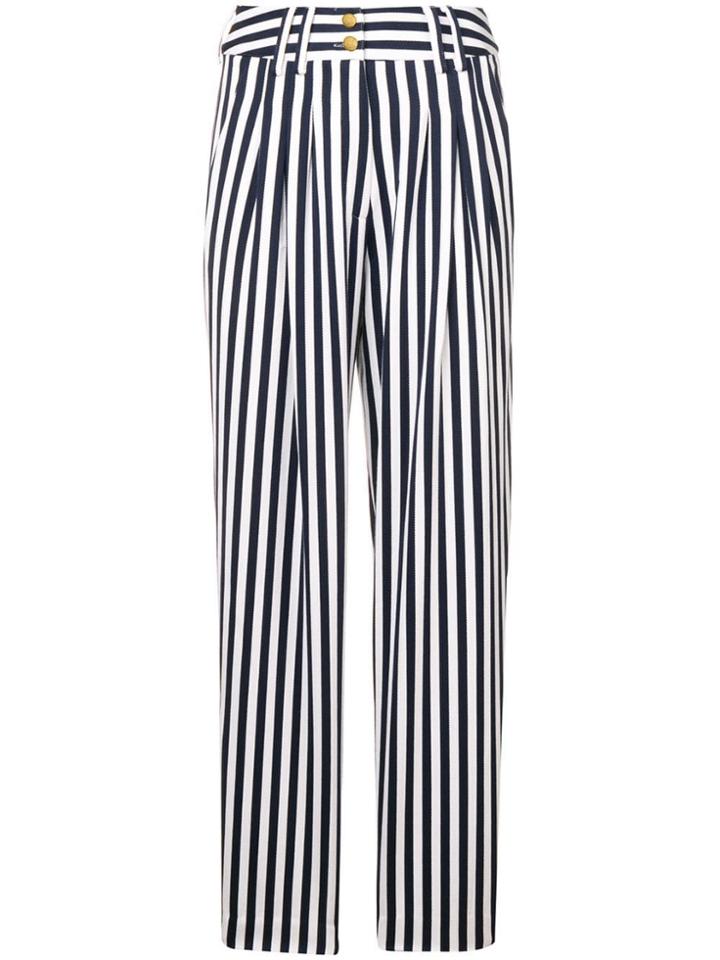 Balmain High-waist Striped Trousers - Blue