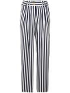 Balmain High-waist Striped Trousers - Blue