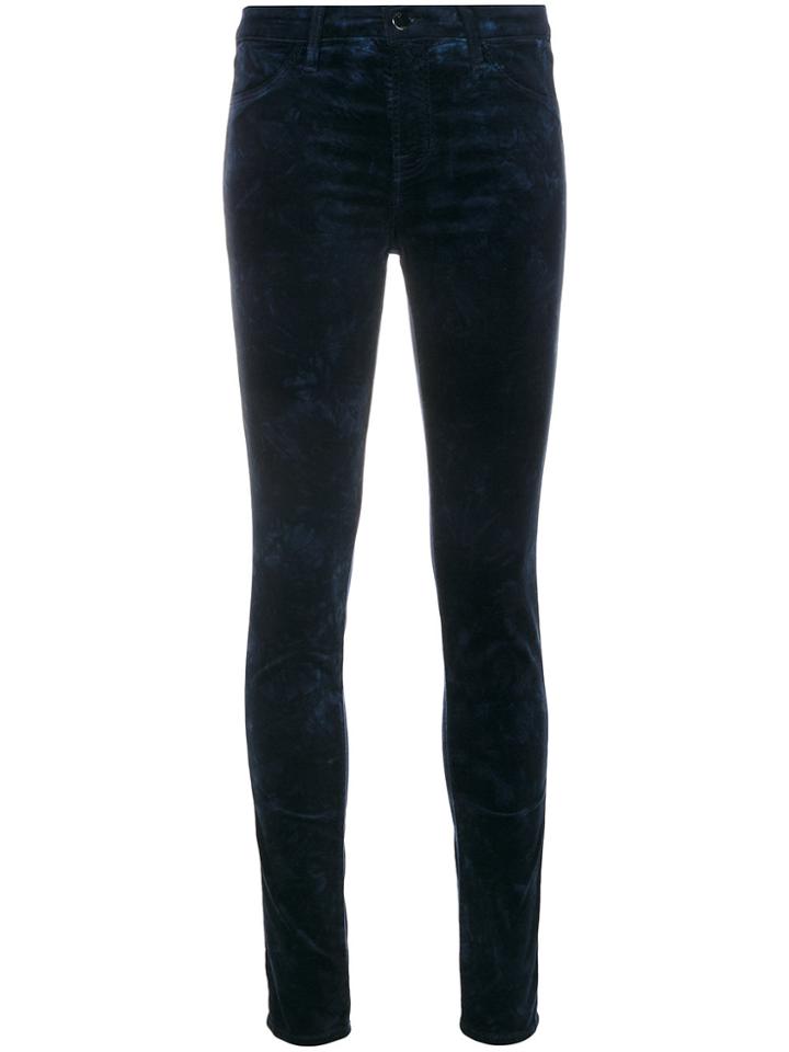 J Brand Mid Rise Velveteen Skinny Jeans - Blue