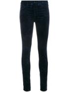 J Brand Mid Rise Velveteen Skinny Jeans - Blue