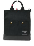 Thom Browne Shiny Paper Label Lined Tote Bag - Grey