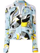 Emilio Pucci Abstract Print Fitted Jacket - Blue