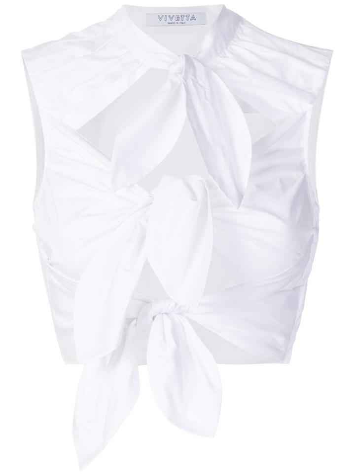 Vivetta Triple Bow Top - White