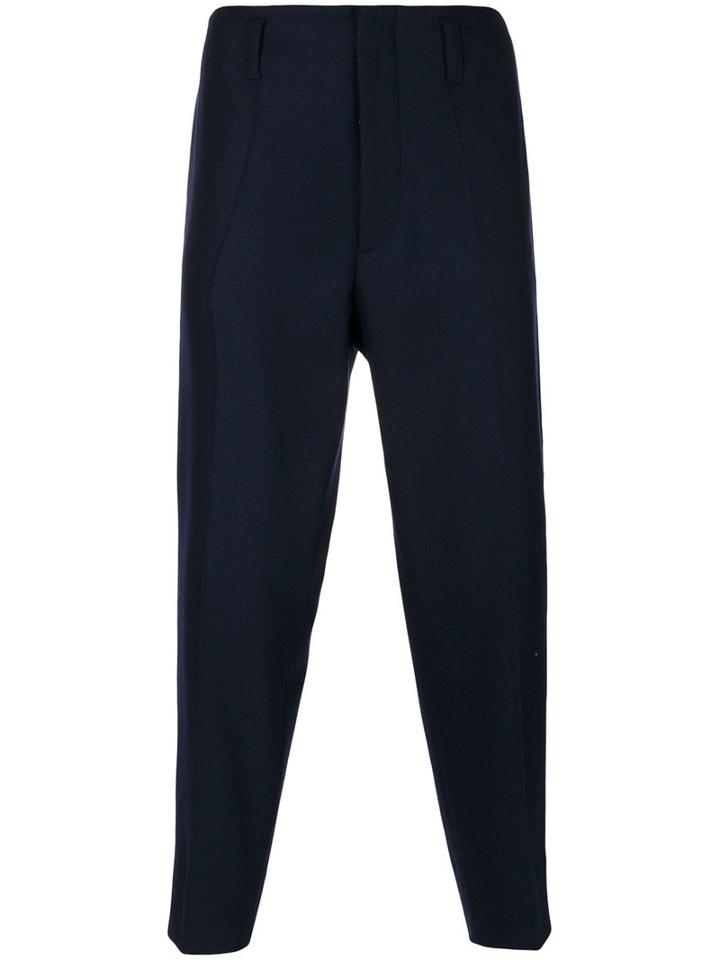 Marni - Tapered Cropped Trousers - Men - Cotton/polyamide/spandex/elastane/virgin Wool - 50, Blue, Cotton/polyamide/spandex/elastane/virgin Wool