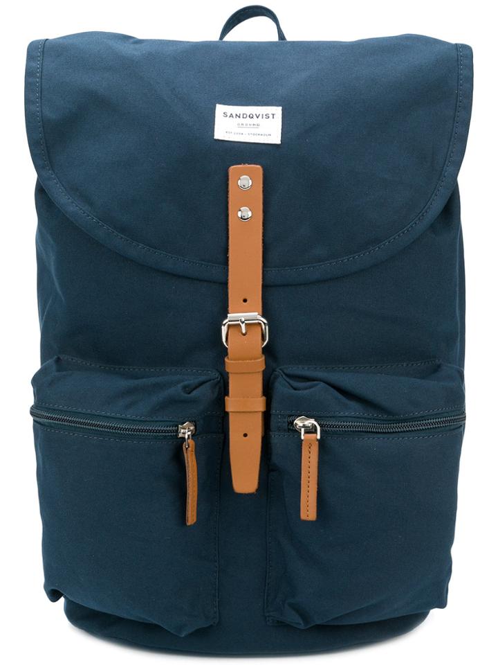 Sandqvist Buckled Backpack - Blue