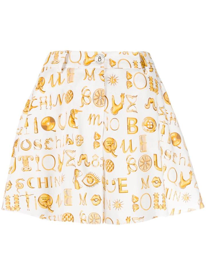 Boutique Moschino Logo Print Shorts - White