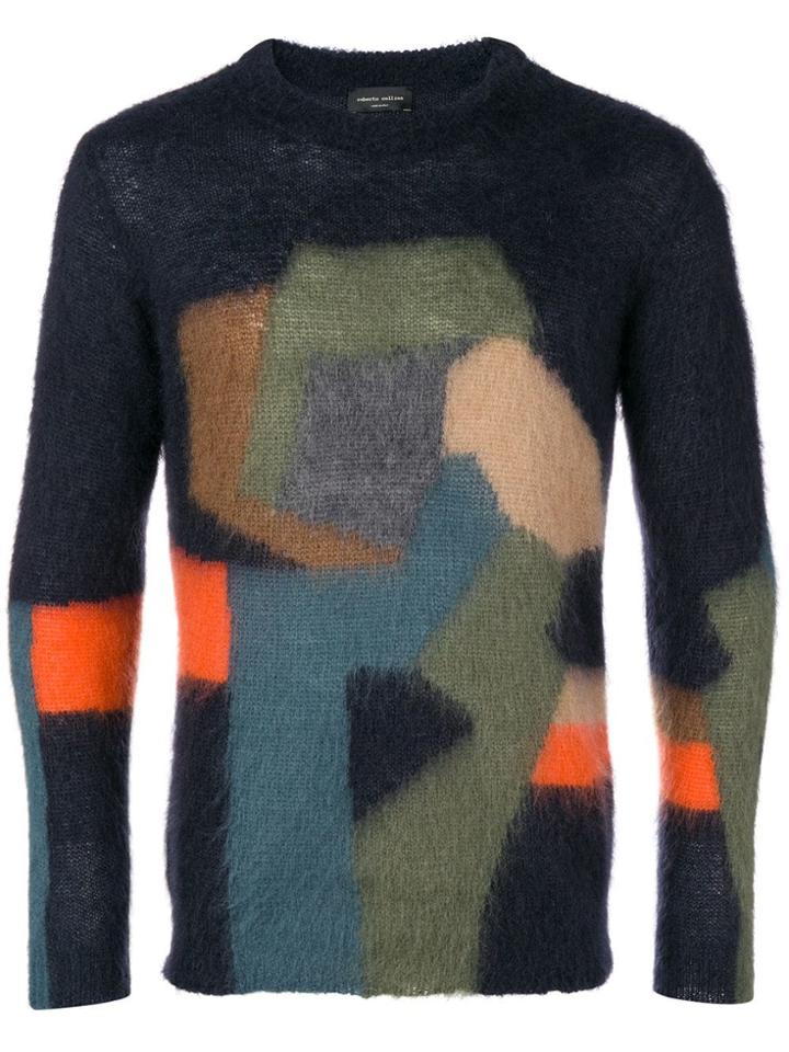 Roberto Collina Colour-block Fitted Sweater - Blue