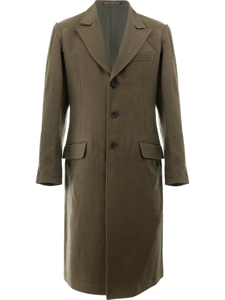 Yohji Yamamoto Single Breasted Coat - Green