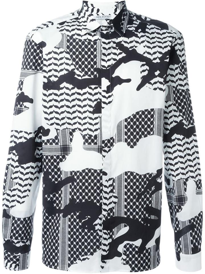 Neil Barrett Pattern Camouflage Shirt