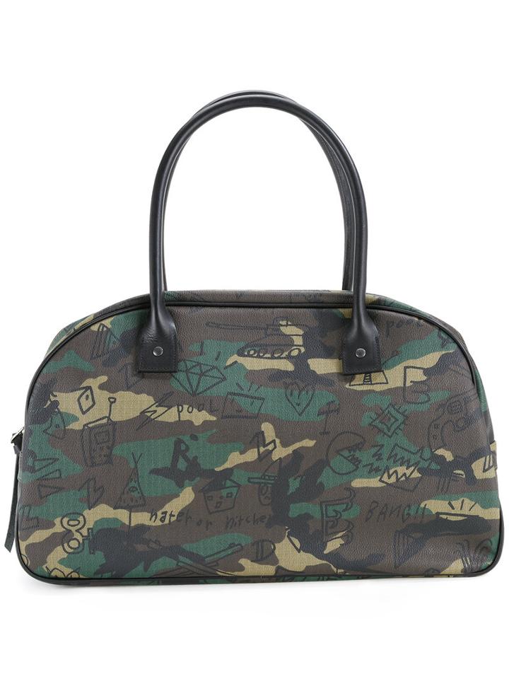 Roar - Curved Doodle Tote Bag - Men - Pvc - One Size, Green, Pvc