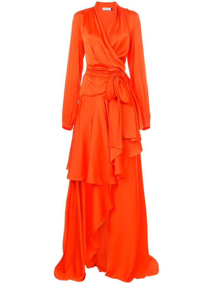 Patbo Wrap Gown - Yellow & Orange