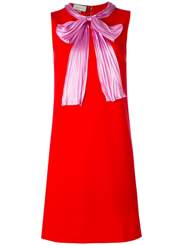 Gucci - Bow Dress - Women - Silk/polyamide/spandex/elastane/viscose - S, Red, Silk/polyamide/spandex/elastane/viscose
