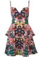 Black Halo Printed Spaghetti-strap Dress, Women's, Size: 4, Polyimide/spandex/elastane