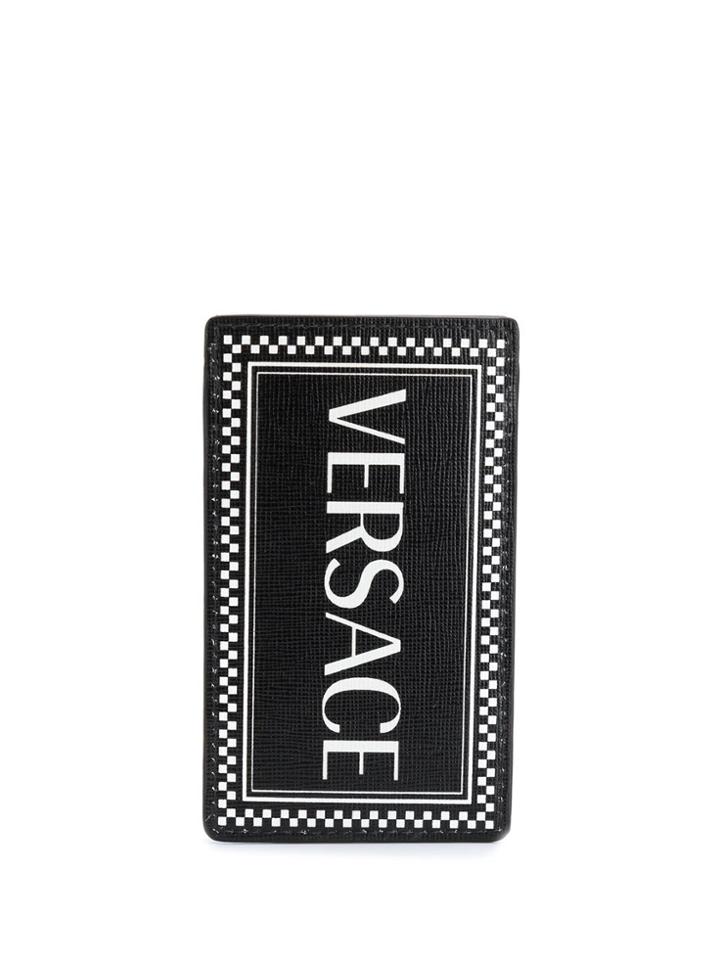 Versace Vintage 90s Logo Cardholder - Black