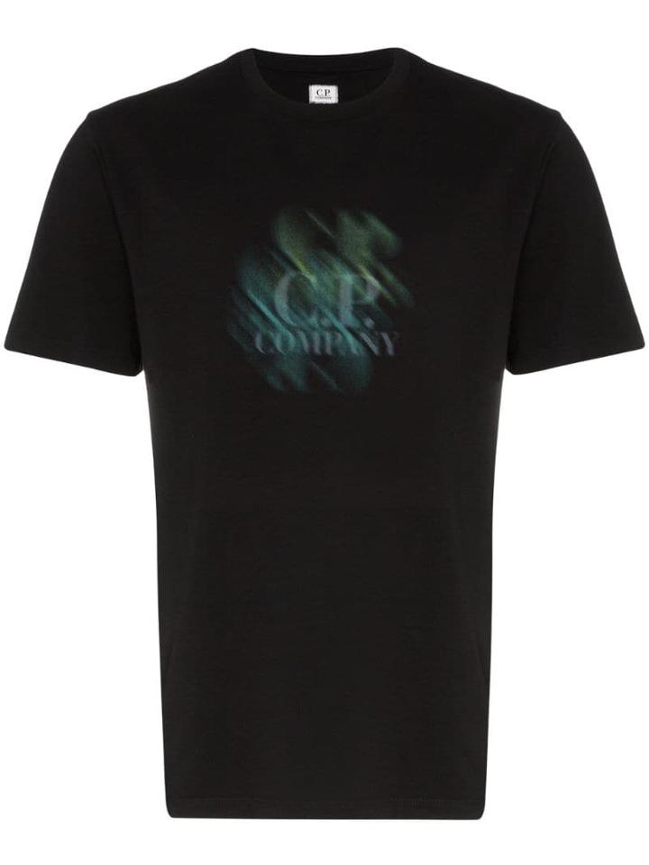 Cp Company Blurred Logo Print T-shirt - Black