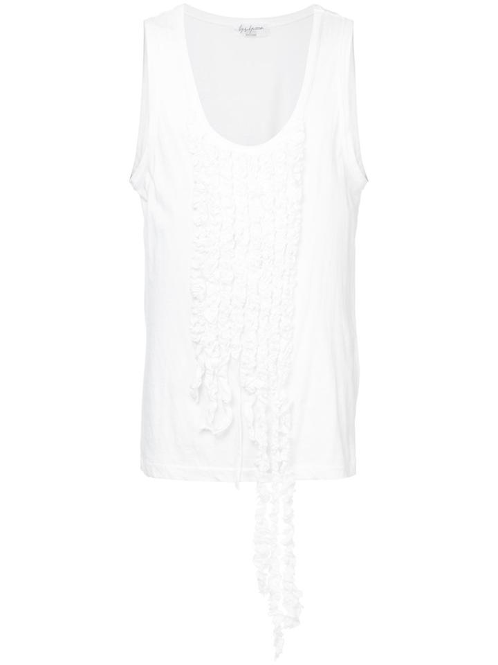 Yohji Yamamoto Vintage Ruffled Appliqué Tank - White