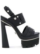 Versace Platorm Strap Sandals - Black