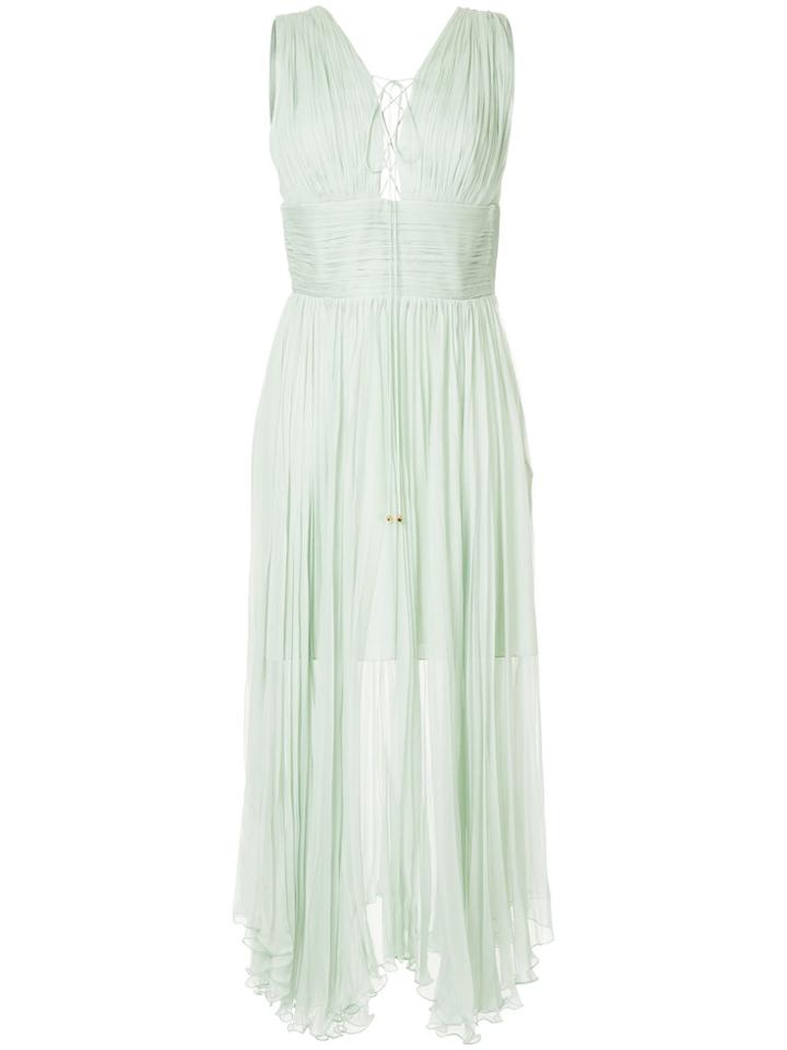 Maria Lucia Hohan Lace Up Pleated Design Asymmetric Dress - Green