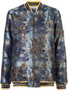 Patbo Hand-embroidered Jacquard Bomber Jacket - Blue