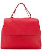 Orciani Large Pebbled Tote Bag - Red