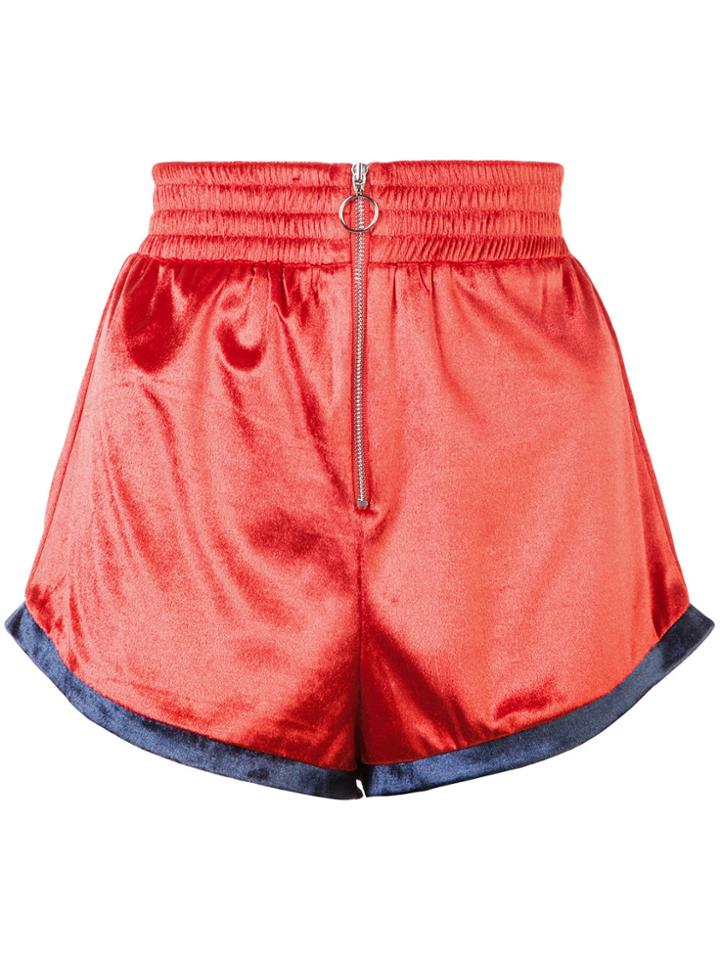 Fleur Du Mal Zip Front Shorts - Yellow & Orange