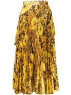 Richard Quinn Asymmetric Pleated Skirt - Yellow