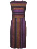 Diane Von Furstenberg Metallic Striped Dress - Pink