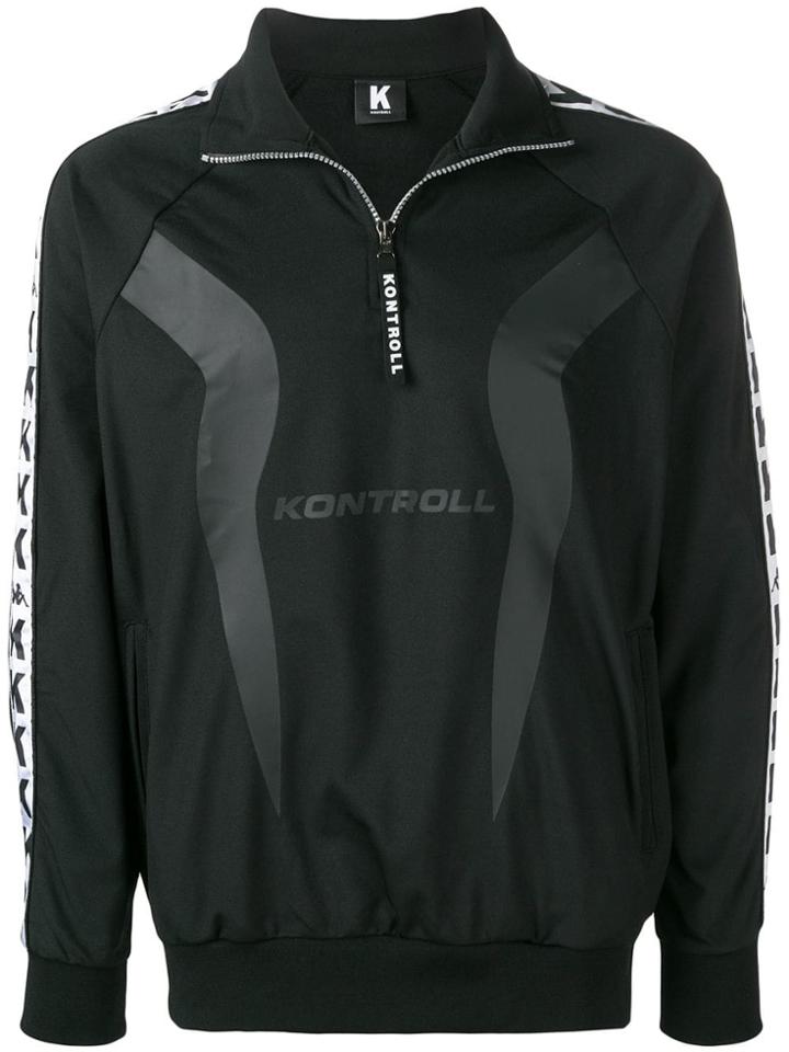Kappa Kontroll Logo Stripe Pullover Track Jacket - Black