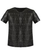 Andrea Bogosian Lace Blouse, Women's, Size: P, Black, Leather