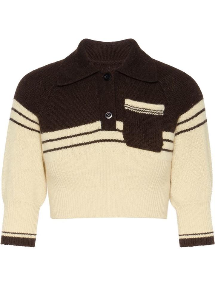 Miu Miu Cropped Pullover - Neutrals