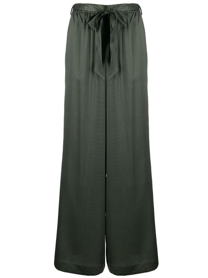 Asceno Dotted Wide Leg Trousers - Green