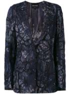 Giorgio Armani - Sequin Embellished Jacket - Women - Silk/cotton/polyamide/viscose - 42, Blue, Silk/cotton/polyamide/viscose