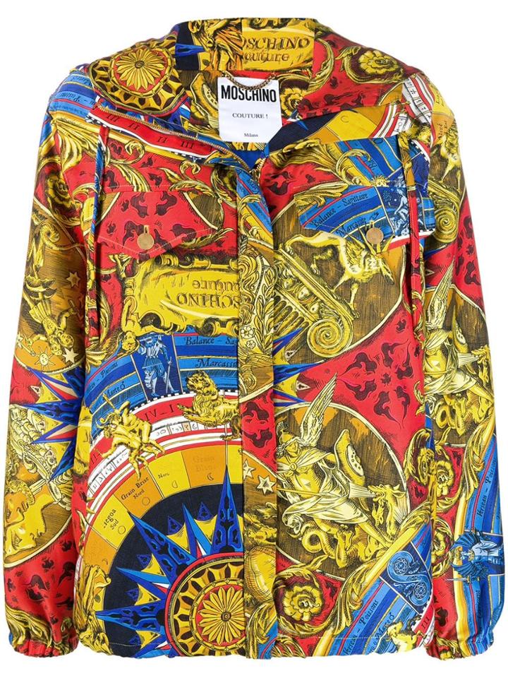 Moschino Baroque-print Jacket - Yellow