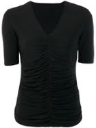 Burberry Pre-owned 2000's Gathered Shortsleeved Blouse - Black