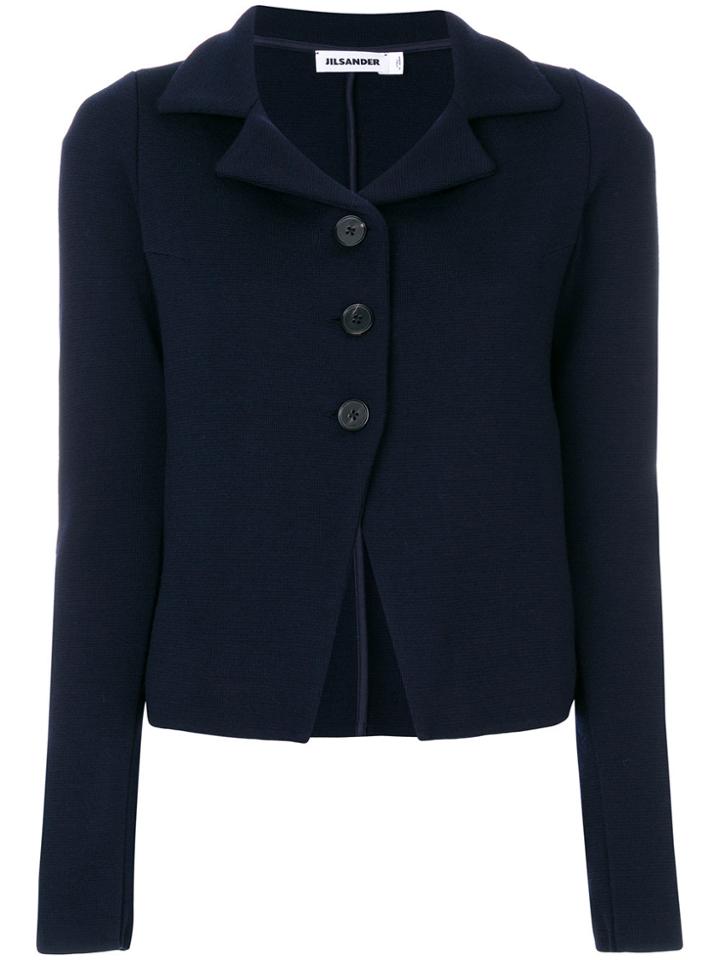 Jil Sander Notched Lapel Cardigan - Blue