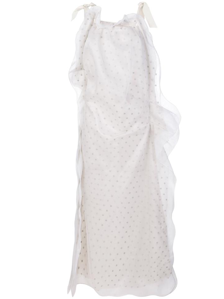 Maison Margiela Ruched Neck Sheer Dress - Nude & Neutrals
