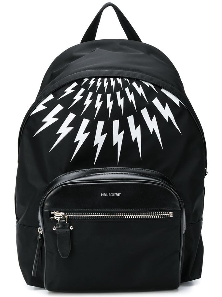 Neil Barrett Thunderbolt Print Backpack - Black
